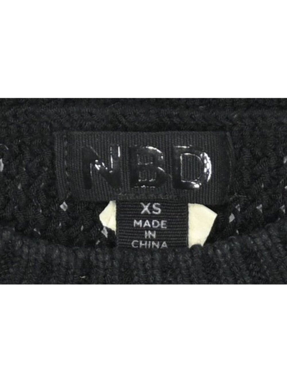 NBD Mesh Open Knit Sweater in Black - Picture 2 of 3